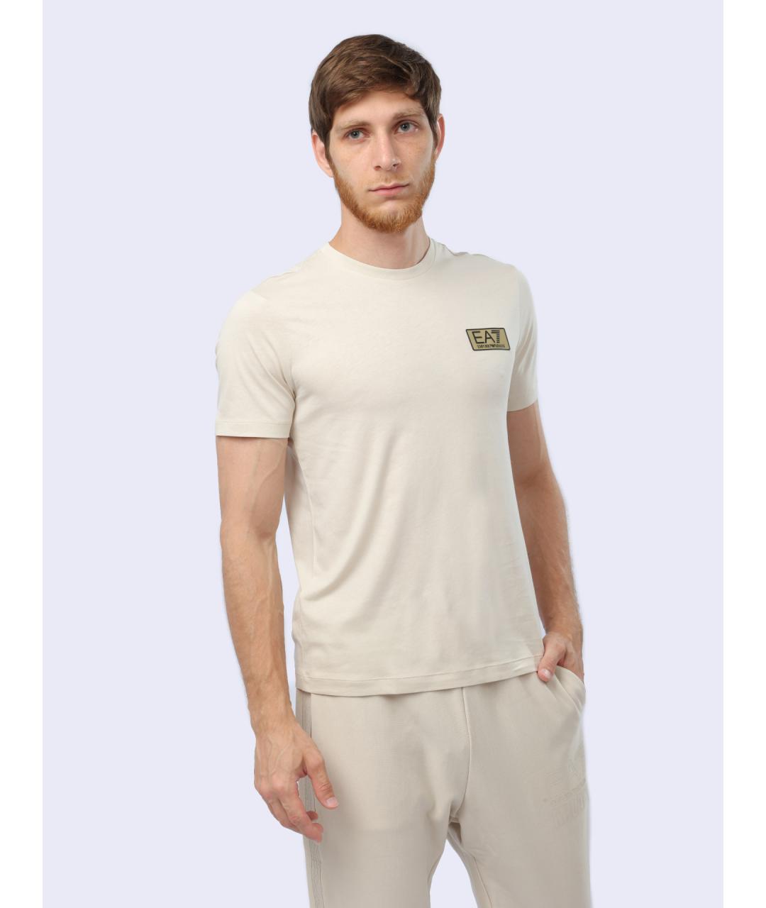 EA7 Бежевая футболка, фото 6