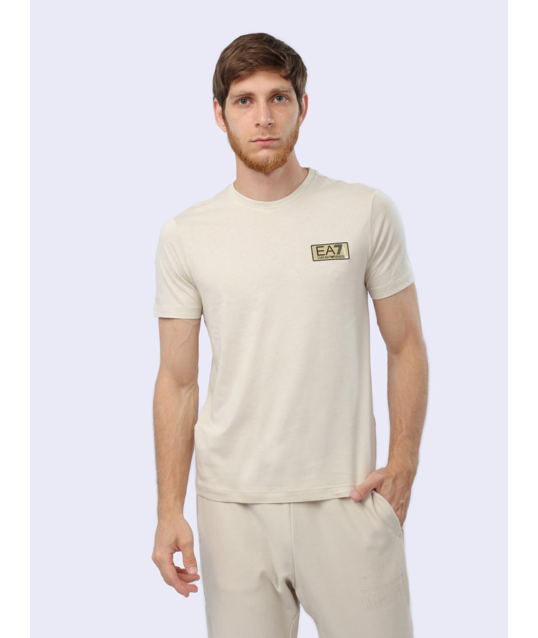 EA7 Бежевая футболка, фото 4