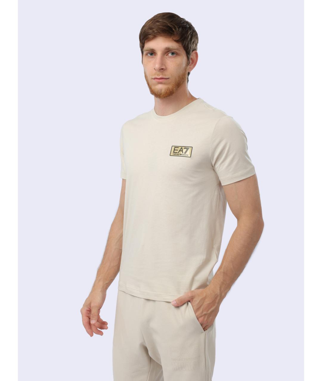 EA7 Бежевая футболка, фото 3