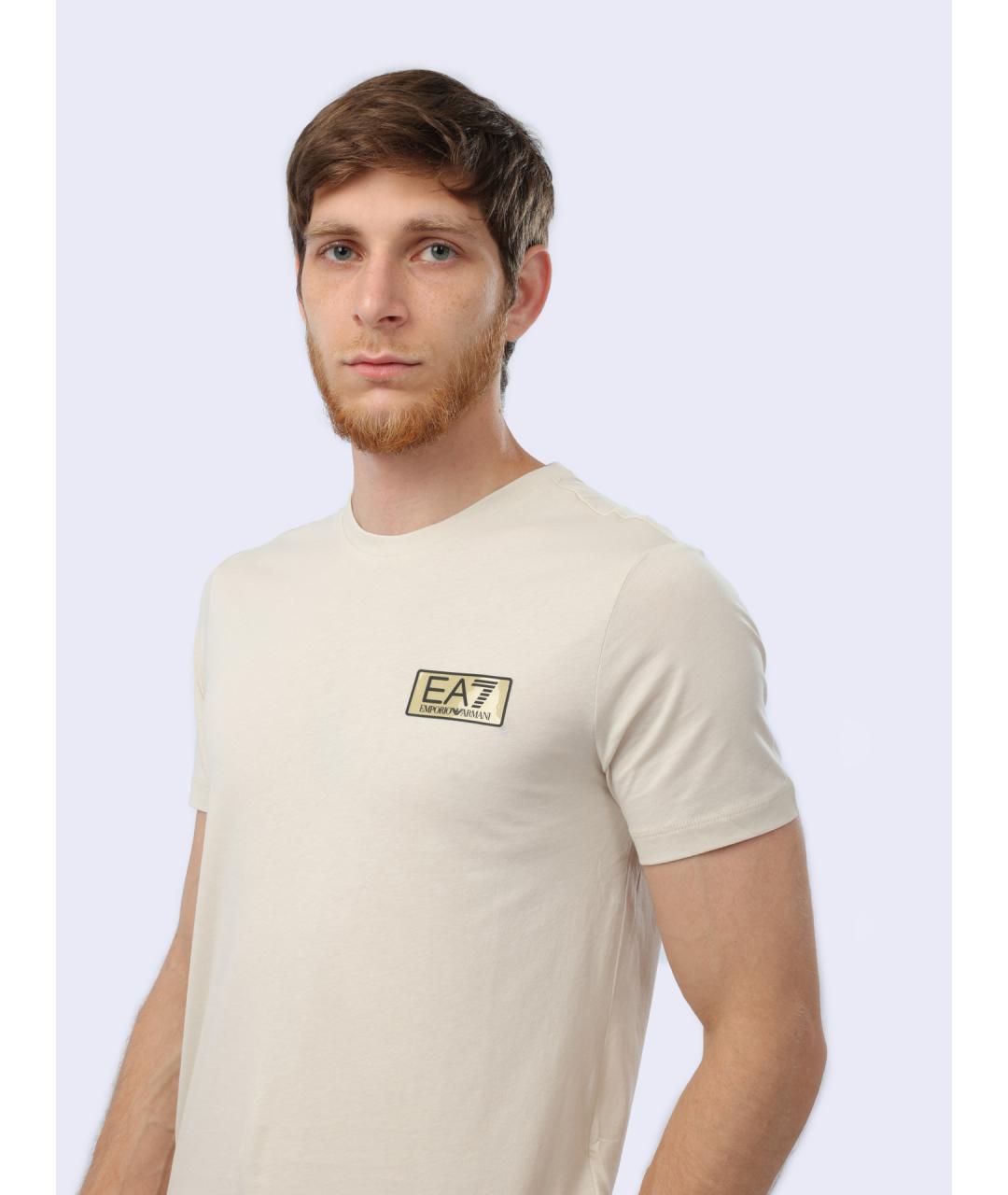 EA7 Бежевая футболка, фото 5