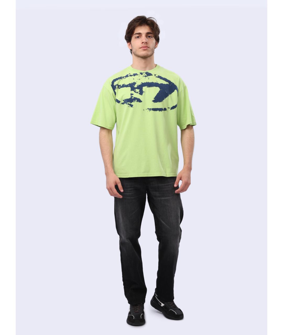 DIESEL Зеленая хлопковая футболка, фото 2