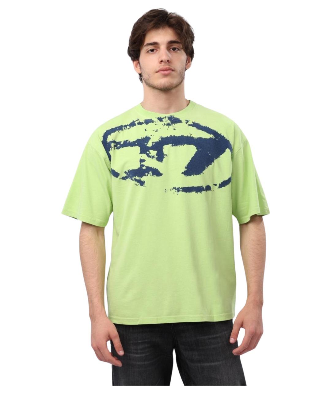 DIESEL Зеленая хлопковая футболка, фото 1