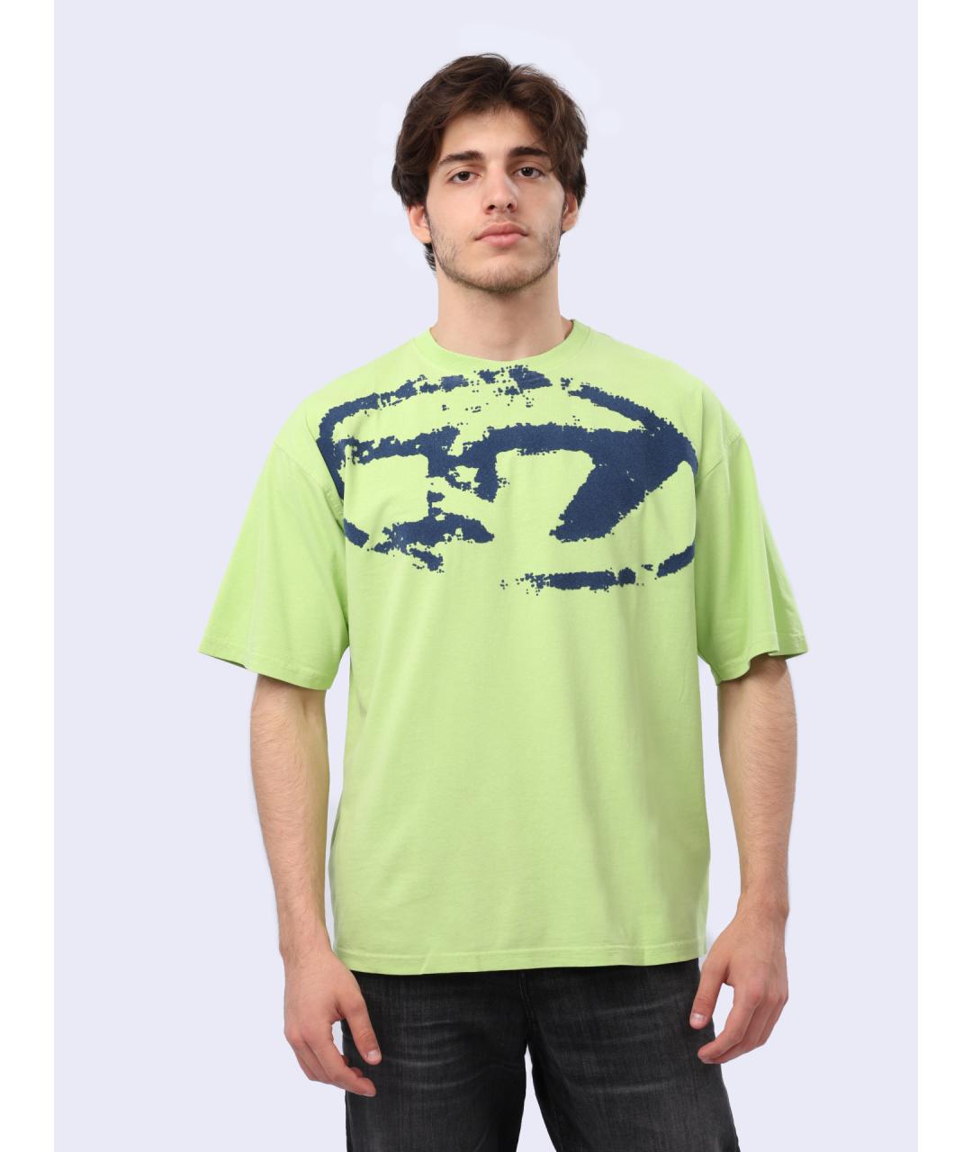 DIESEL Зеленая хлопковая футболка, фото 5