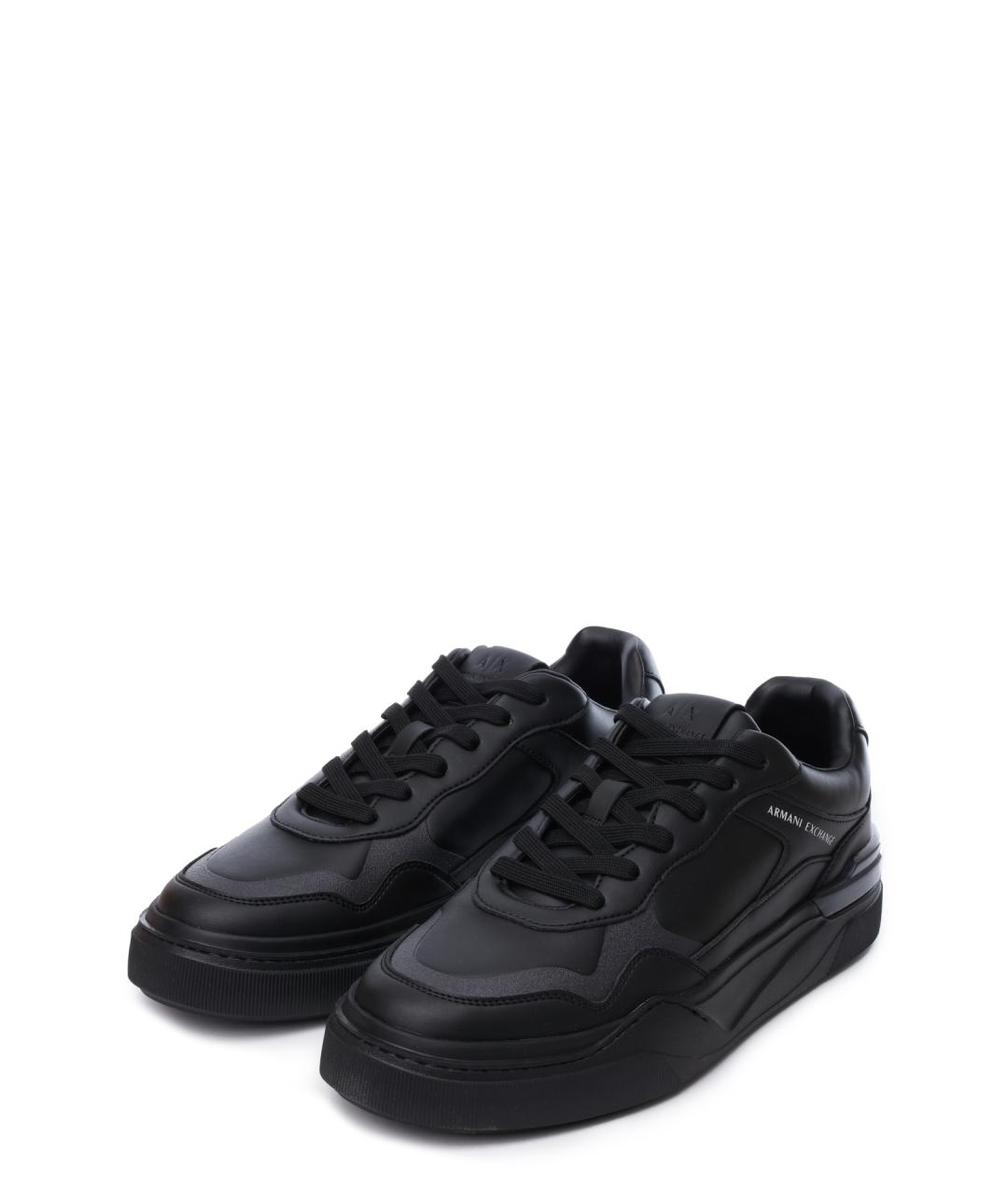 ARMANI EXCHANGE Черные низкие кроссовки / кеды, фото 2