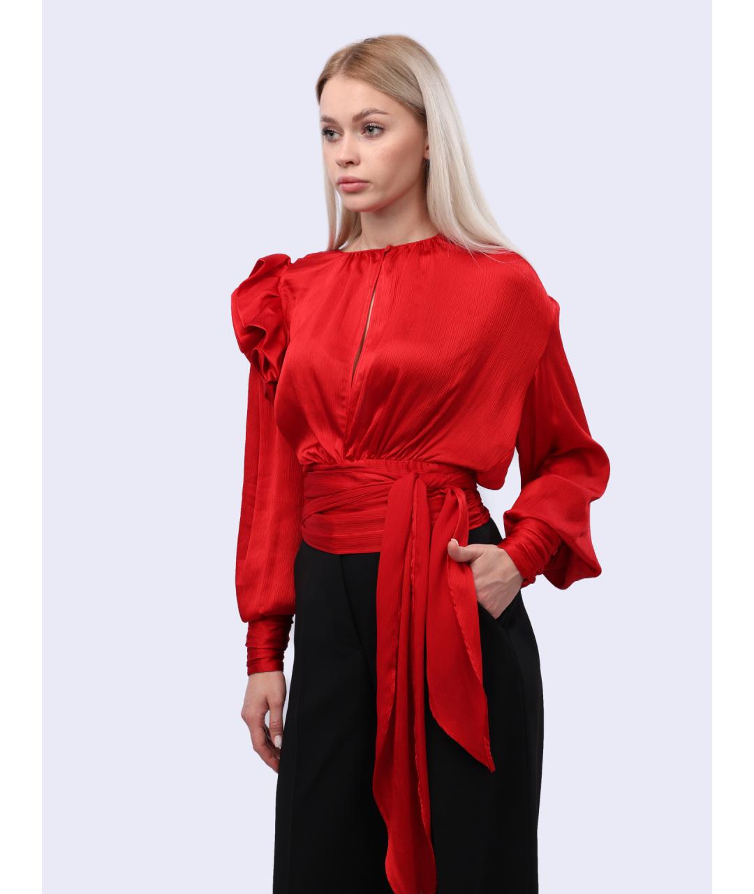 PINKO Красная полиэстеровая блузы, фото 3