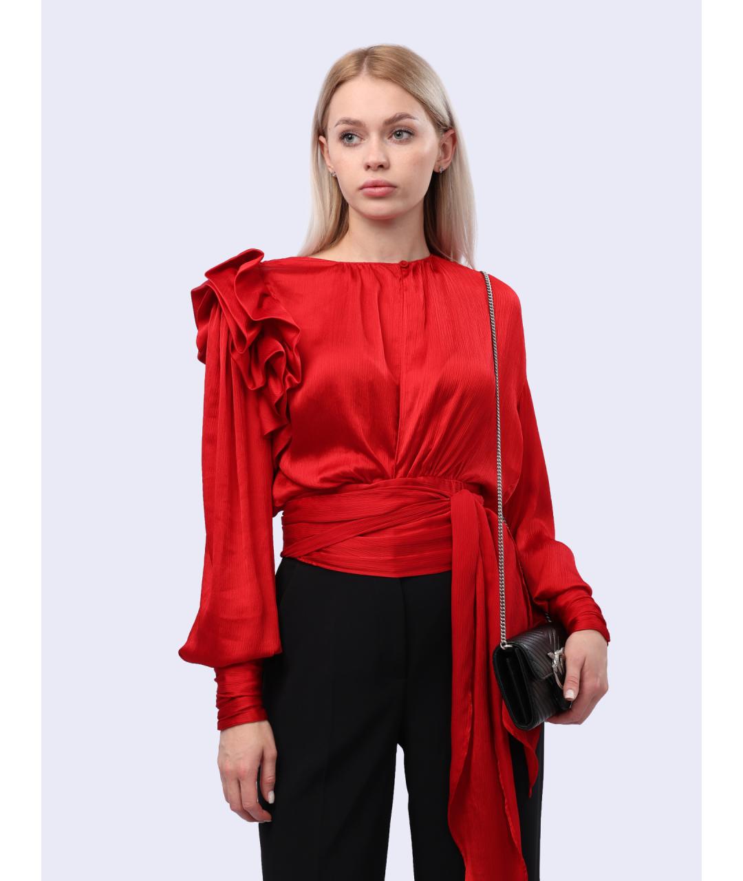 PINKO Красная полиэстеровая блузы, фото 6