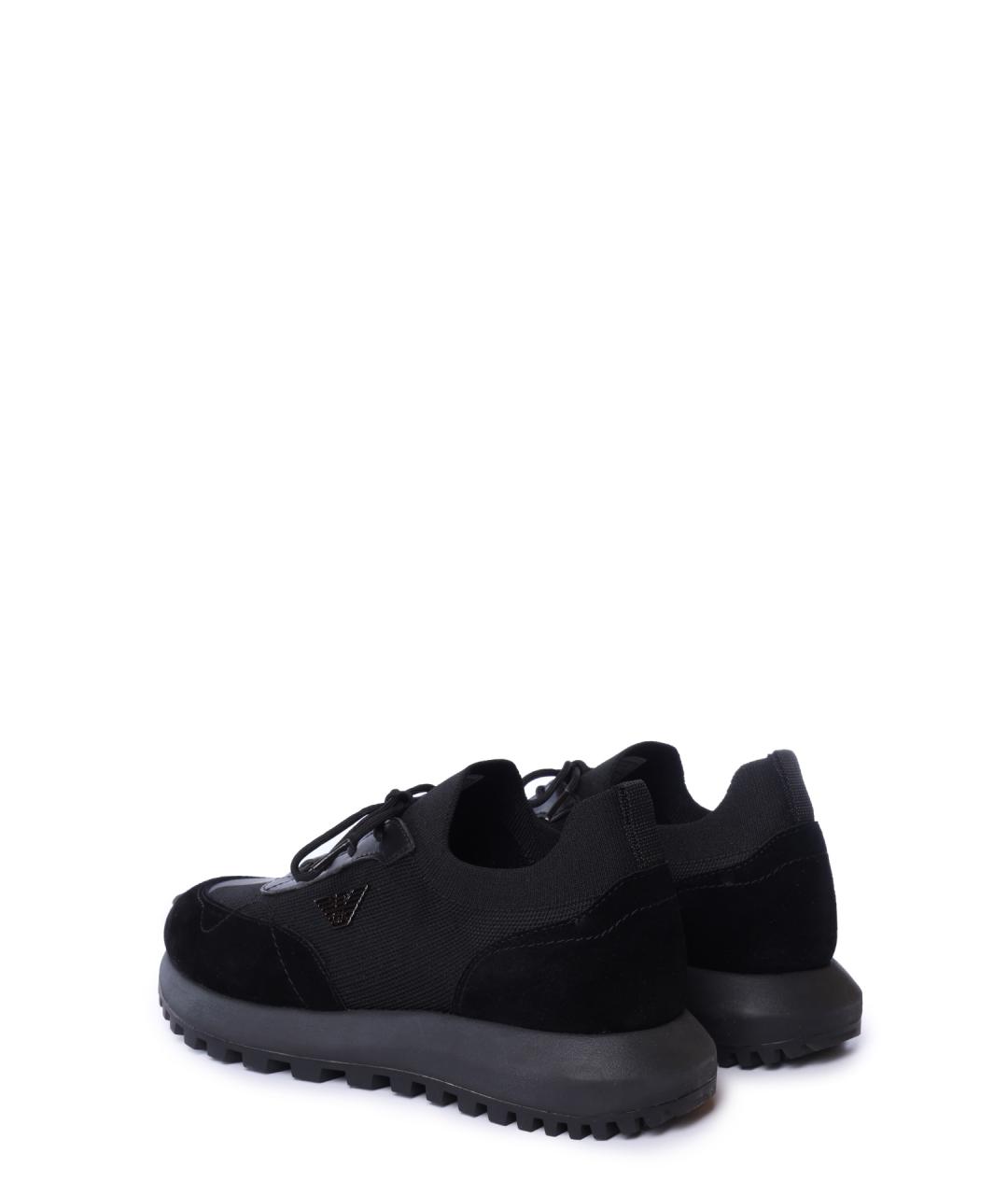 EMPORIO ARMANI Черные низкие кроссовки / кеды, фото 5