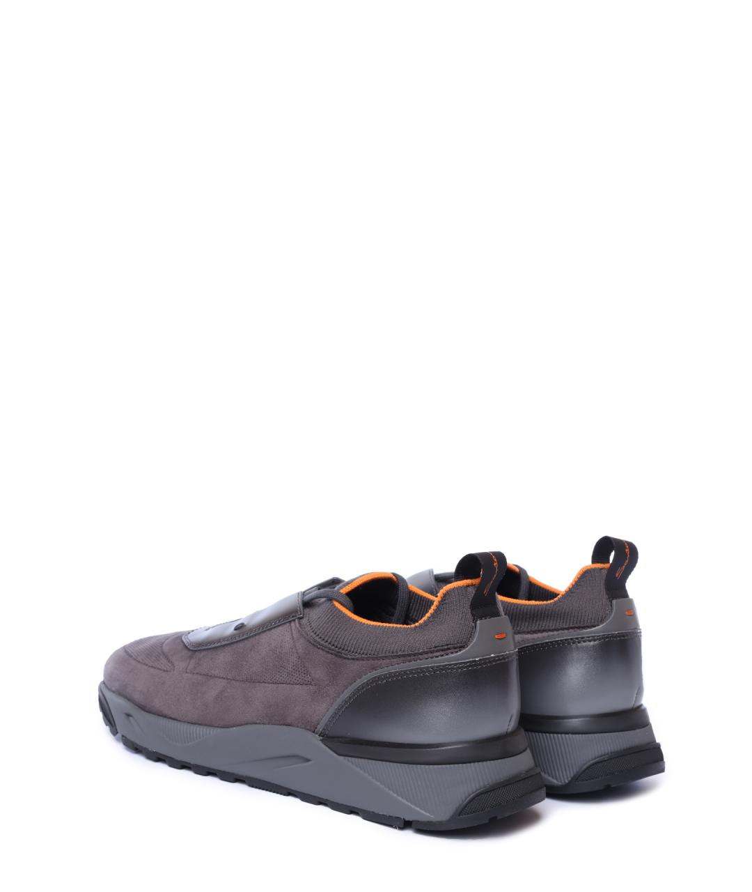 SANTONI Серые низкие кроссовки / кеды, фото 3