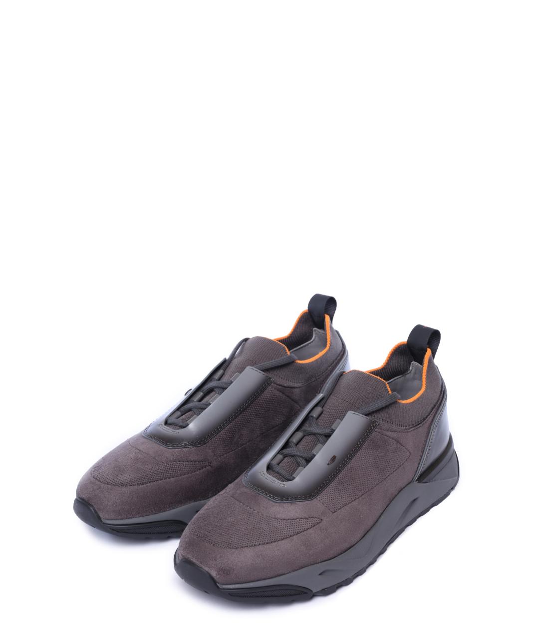 SANTONI Серые низкие кроссовки / кеды, фото 2