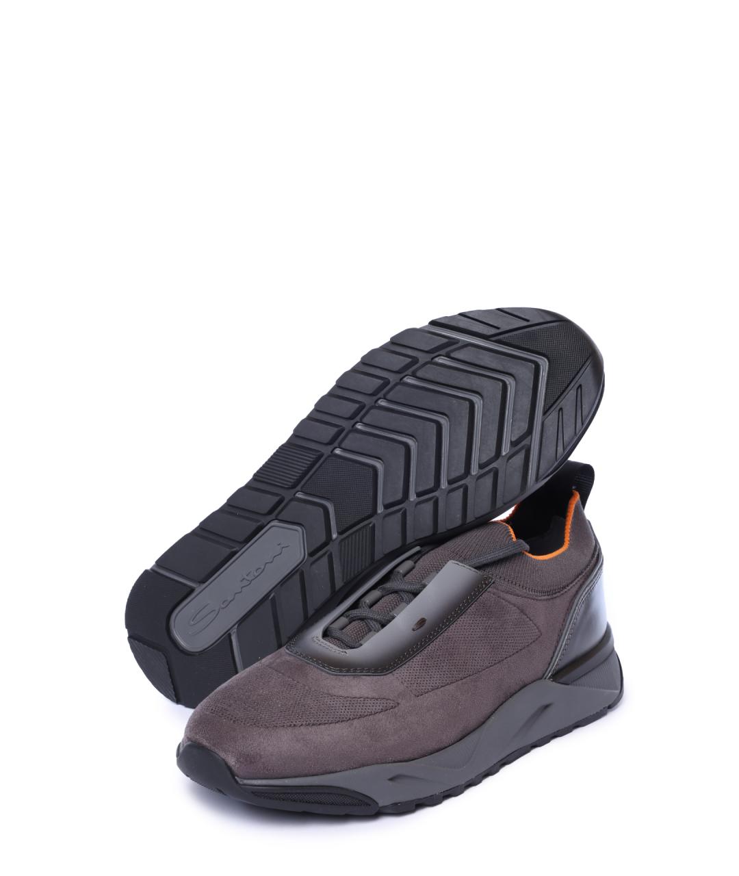 SANTONI Серые низкие кроссовки / кеды, фото 4