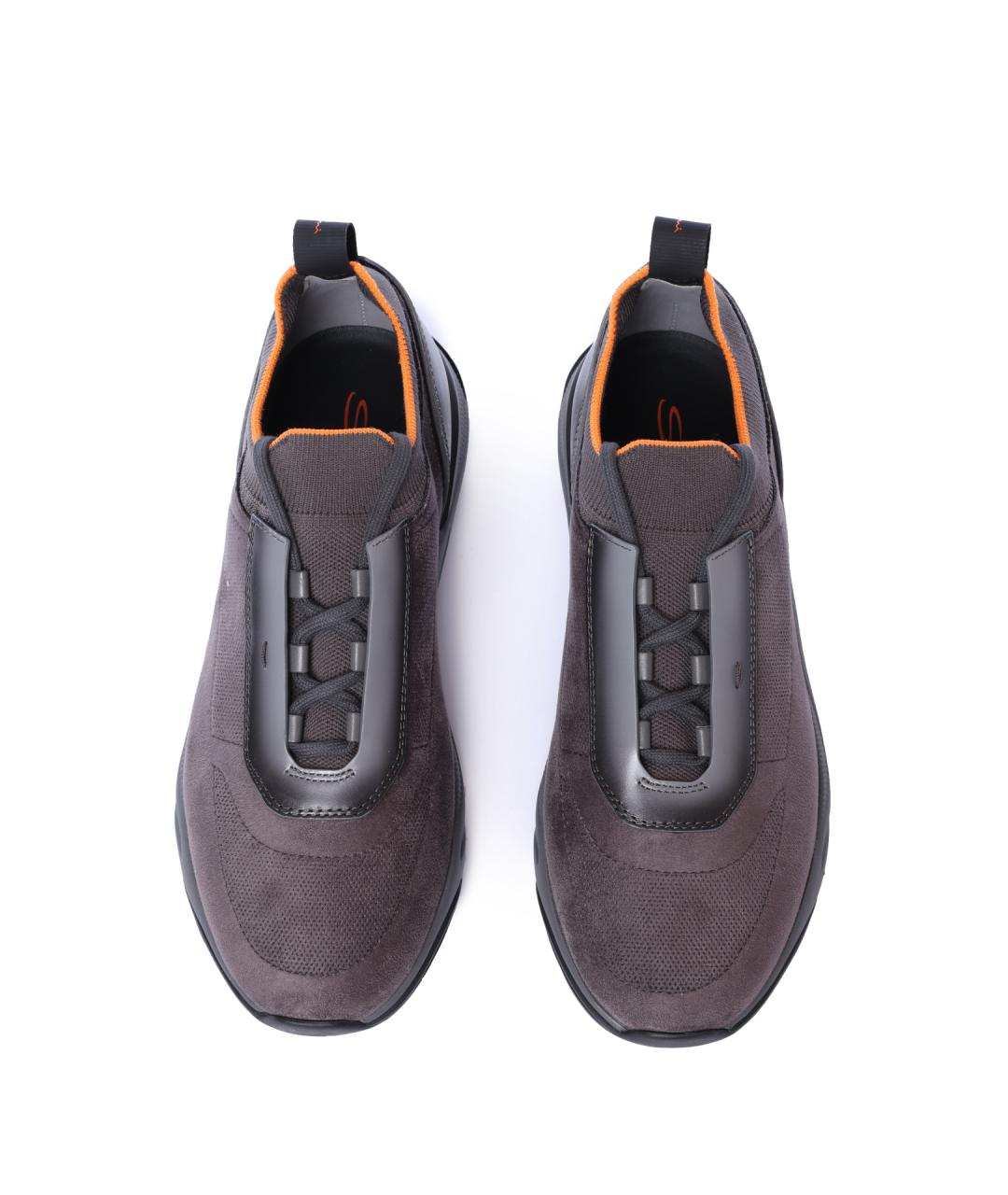 SANTONI Серые низкие кроссовки / кеды, фото 5