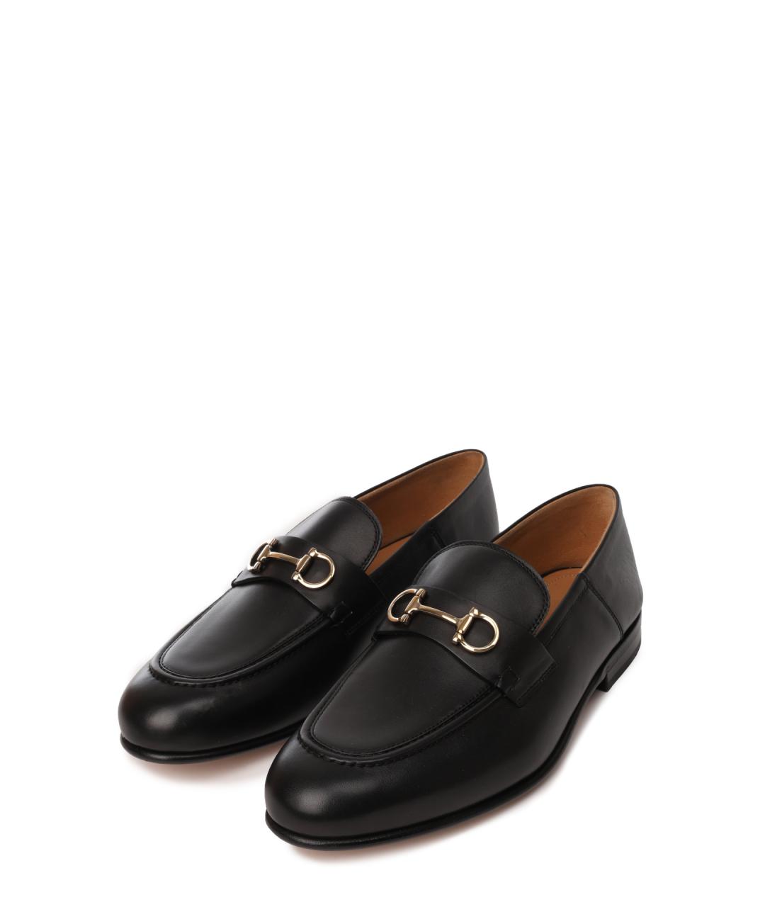 FERRAGAMO Черные кожаные лоферы, фото 2