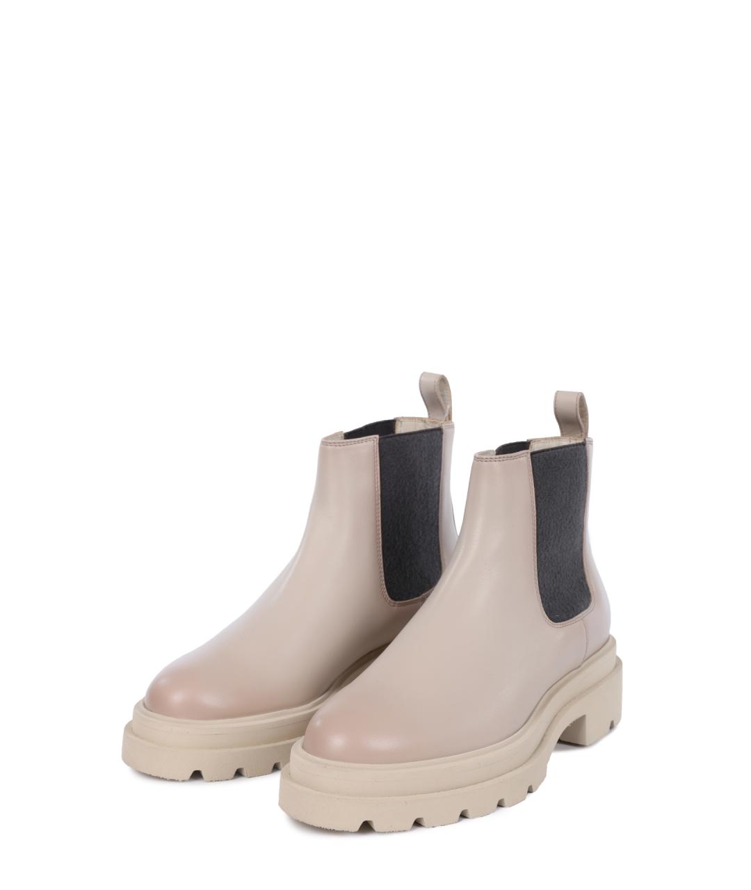 SANTONI Бежевые кожаные ботильоны, фото 2