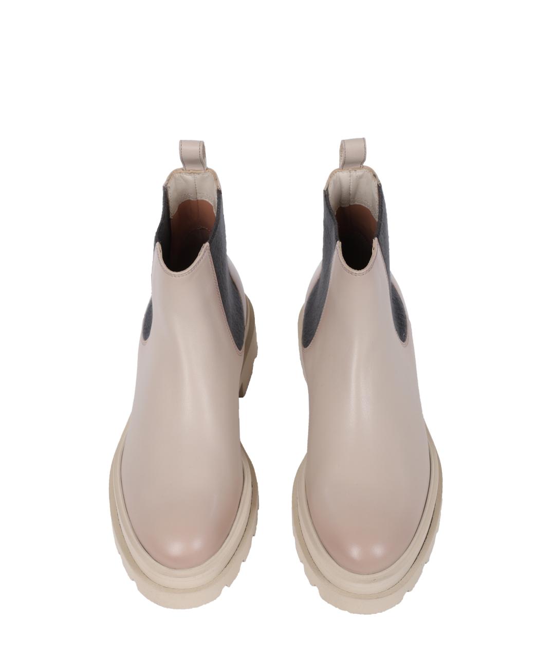 SANTONI Бежевые кожаные ботильоны, фото 3