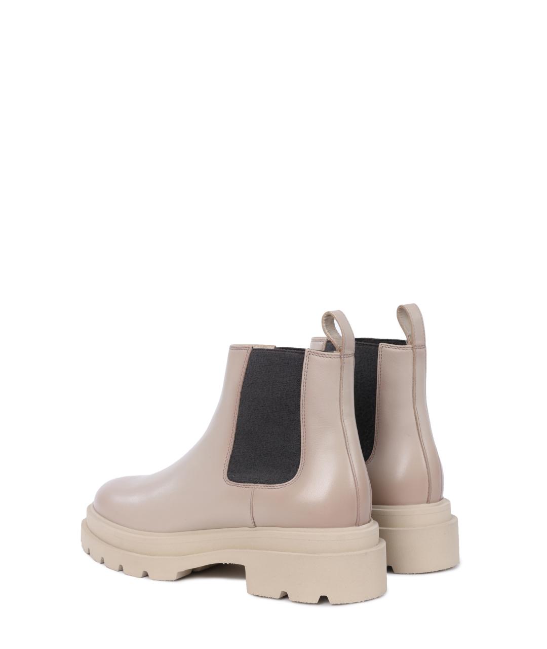 SANTONI Бежевые кожаные ботильоны, фото 5