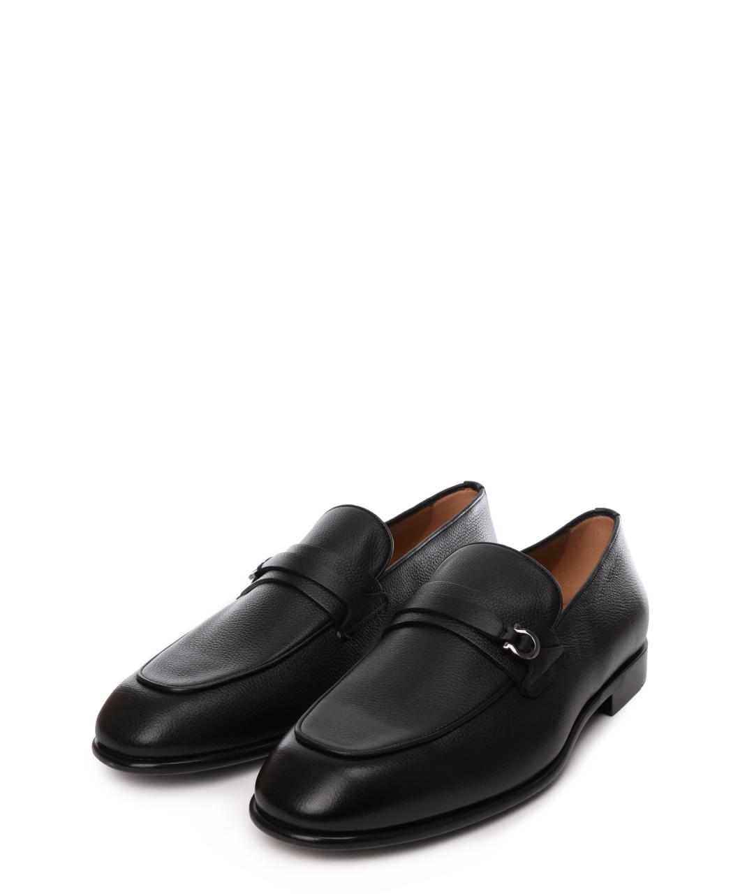 FERRAGAMO Черные кожаные лоферы, фото 2