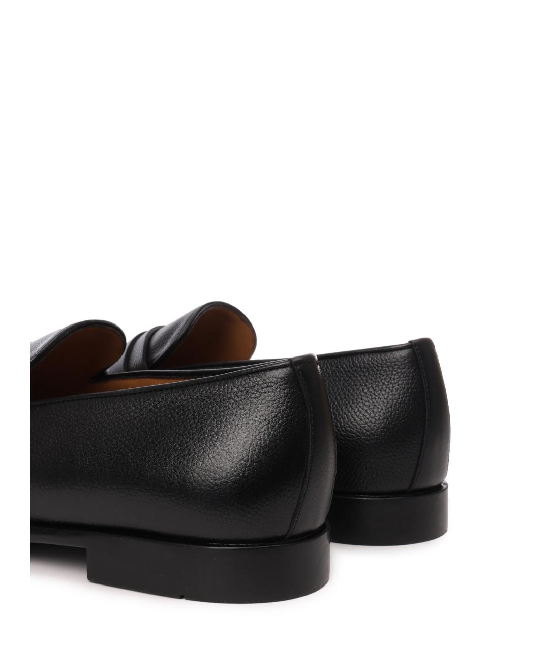 FERRAGAMO Черные кожаные лоферы, фото 6