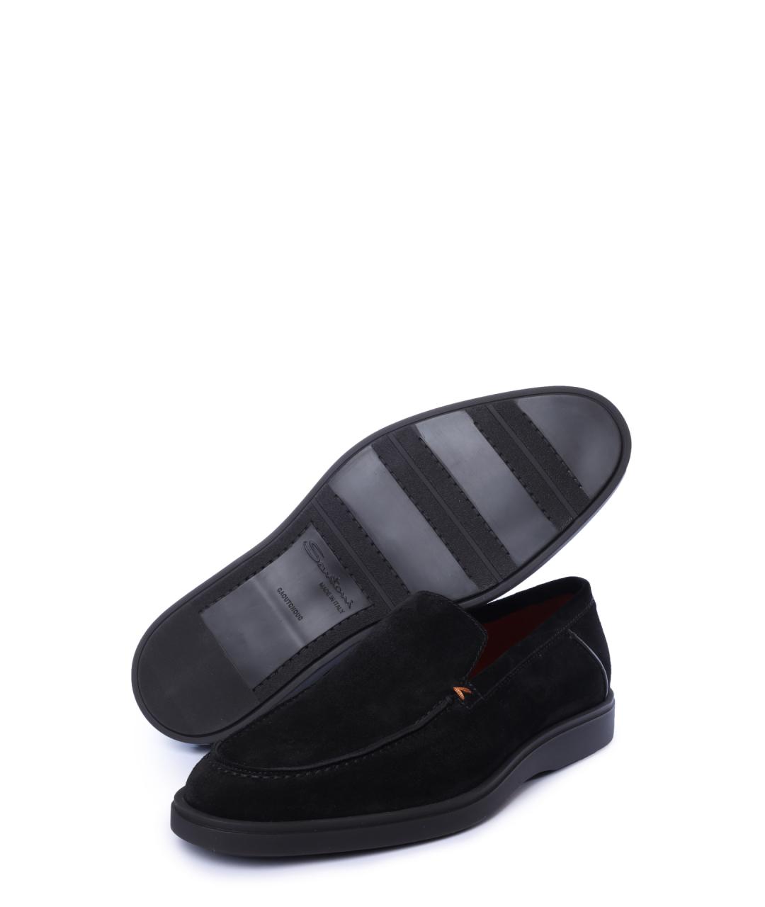 SANTONI Черные замшевые лоферы, фото 4
