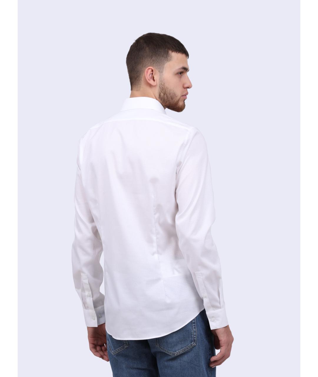 CALVIN KLEIN Белая хлопковая кэжуал рубашка, фото 4