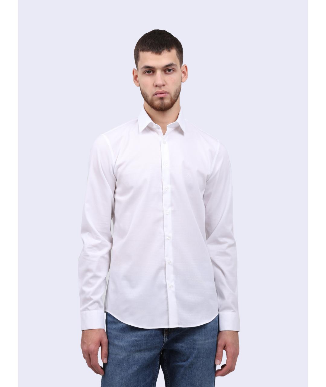 CALVIN KLEIN Белая хлопковая кэжуал рубашка, фото 5