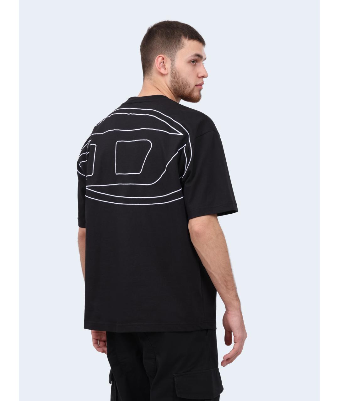 DIESEL Черная хлопковая футболка, фото 4
