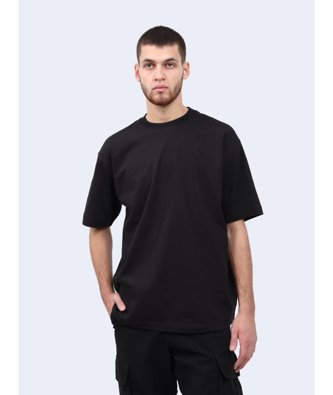 DIESEL Черная хлопковая футболка, фото 5