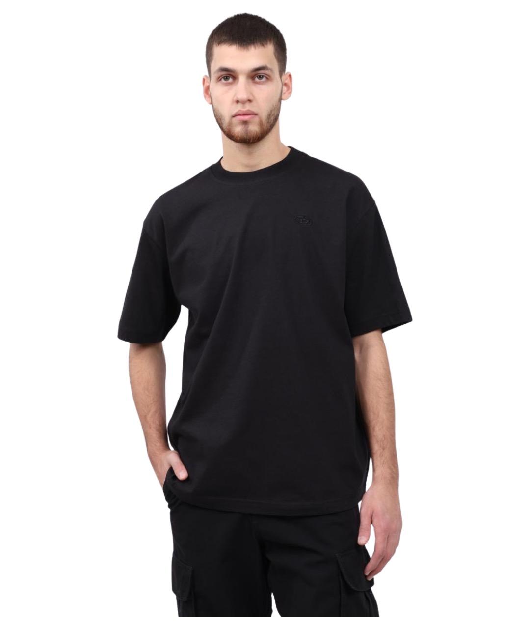 DIESEL Черная хлопковая футболка, фото 1