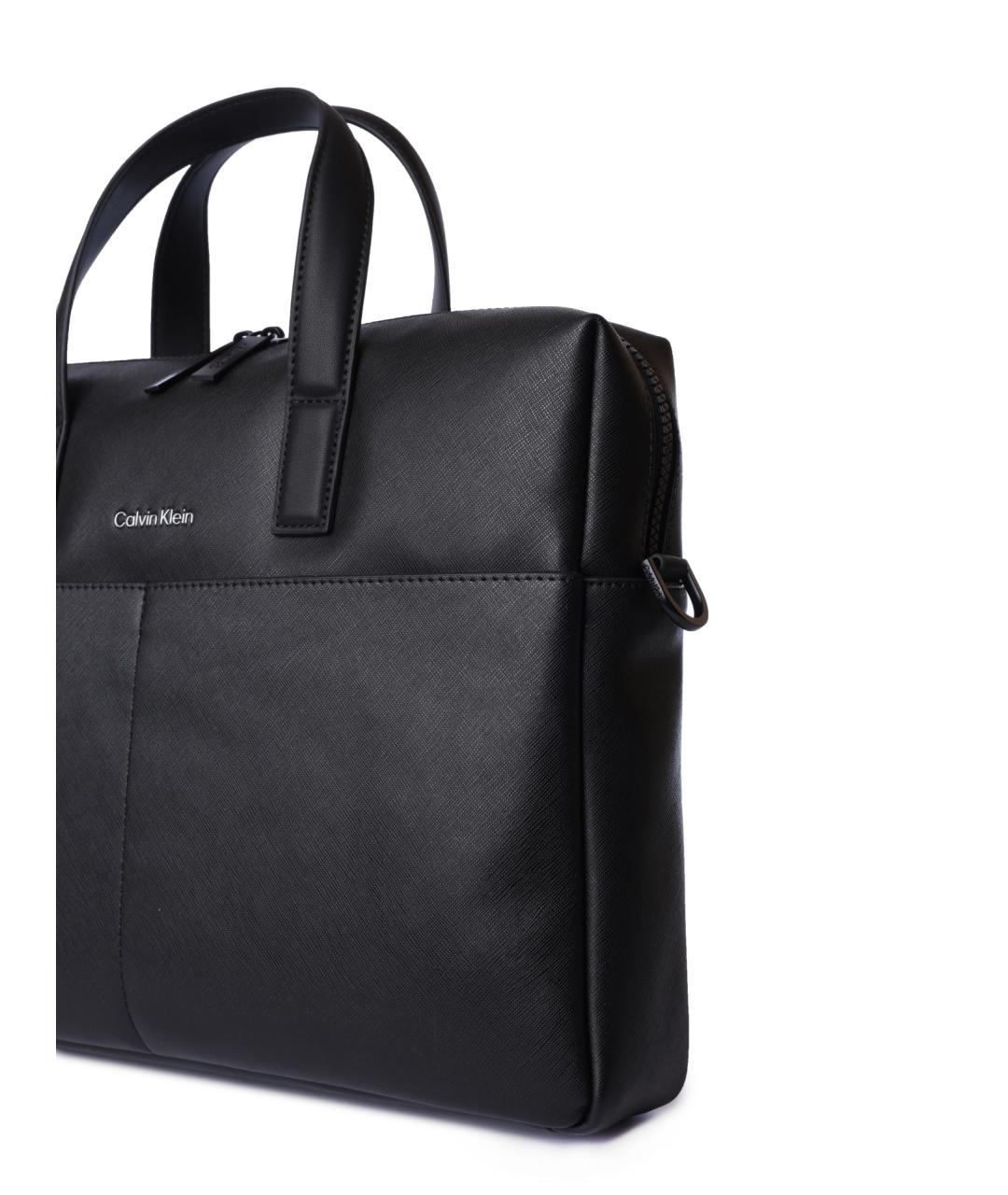 CALVIN KLEIN Черный портфель из искусственной кожи, фото 3