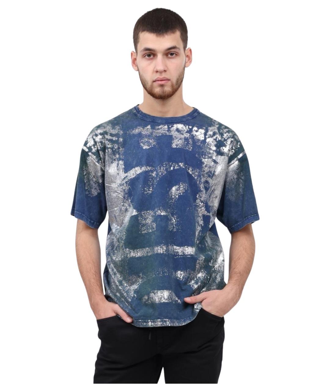 DIESEL Синяя хлопковая футболка, фото 1