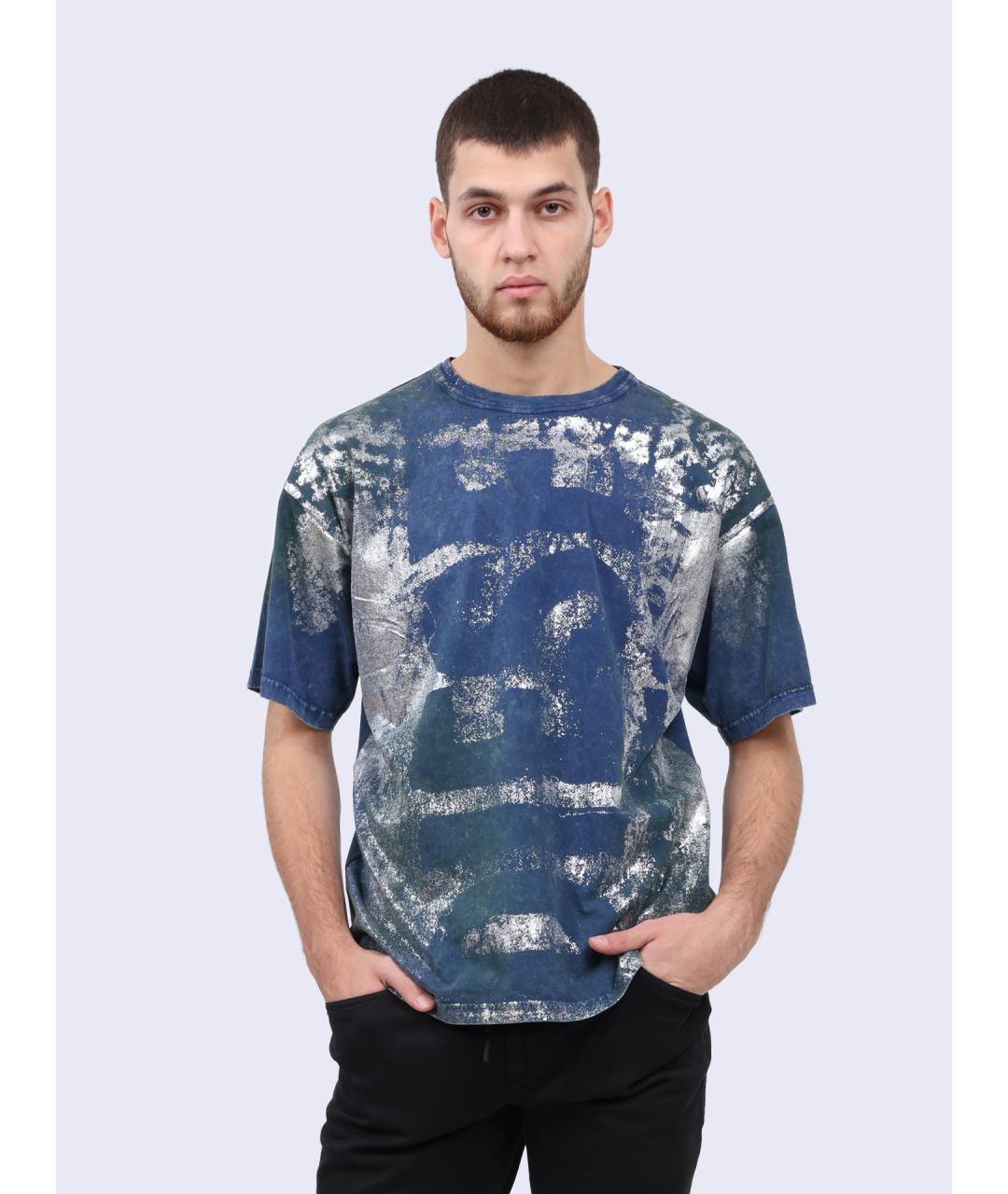 DIESEL Синяя хлопковая футболка, фото 6