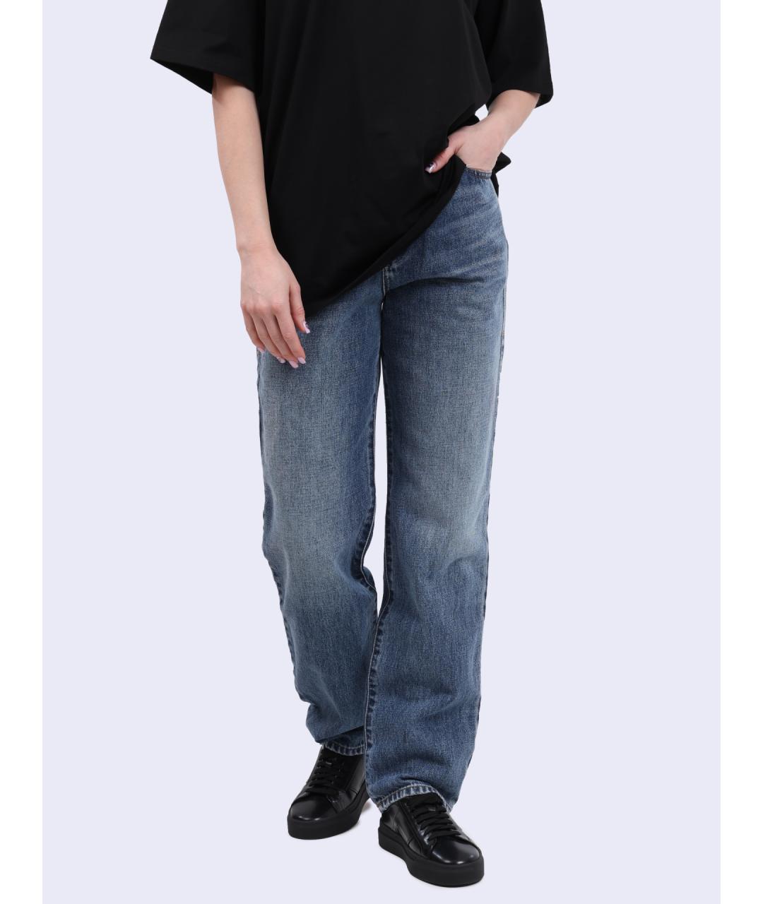 DIESEL Синие хлопковые прямые джинсы, фото 2