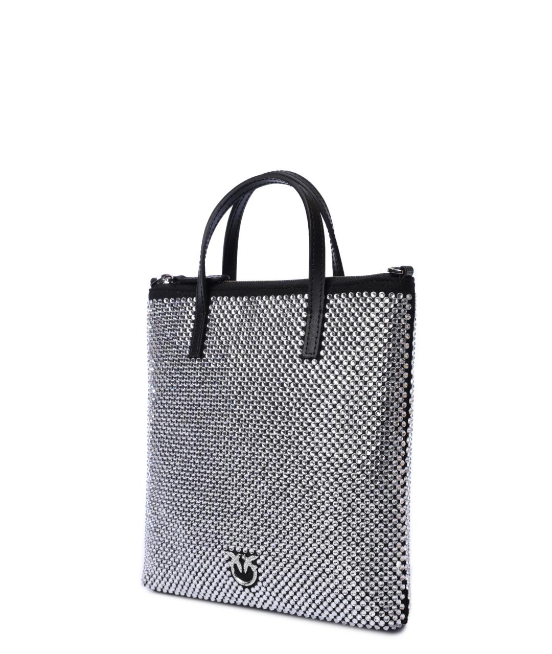 PINKO Серебряная сумка тоут, фото 2