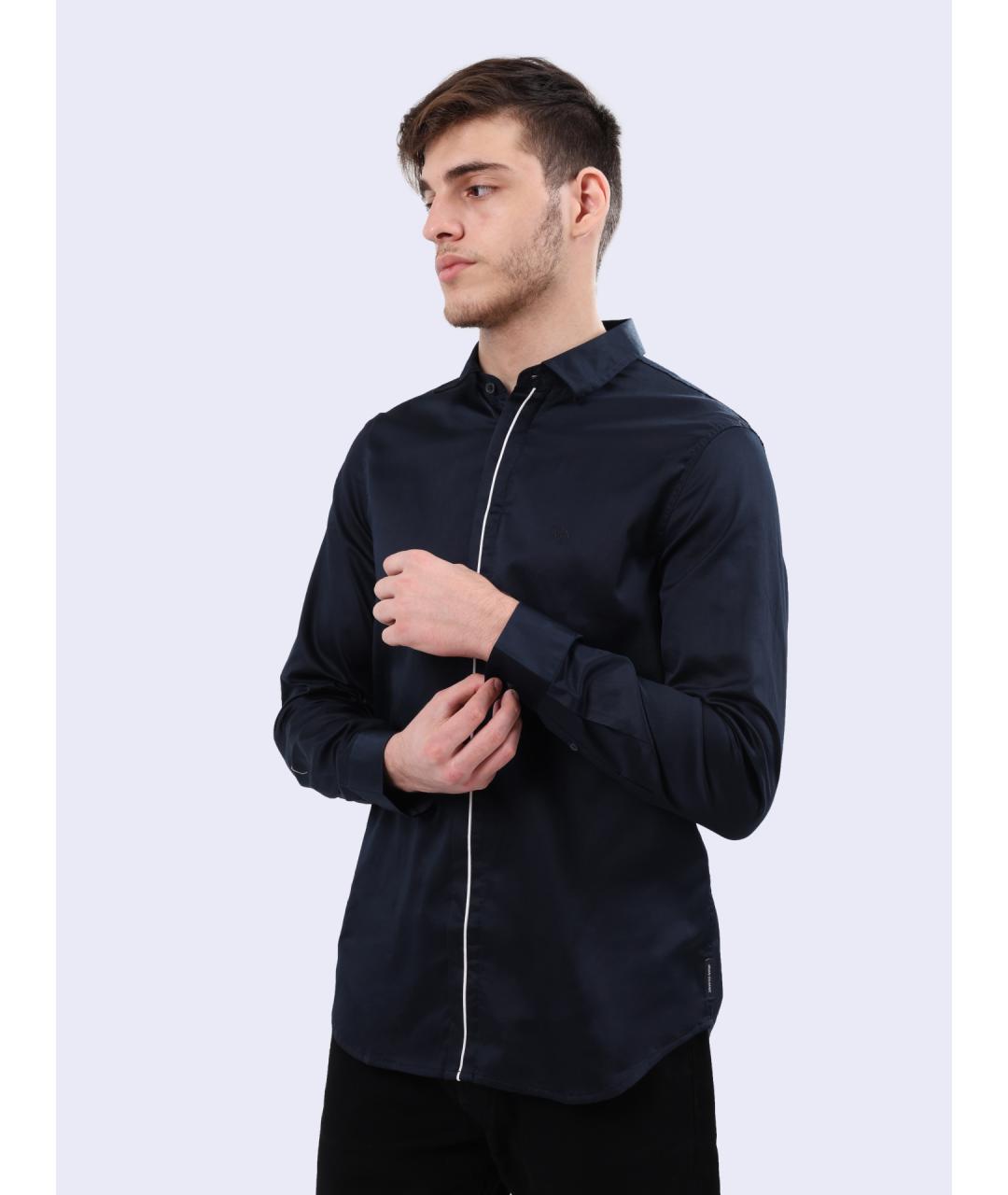 ARMANI EXCHANGE Темно-синяя кэжуал рубашка, фото 3