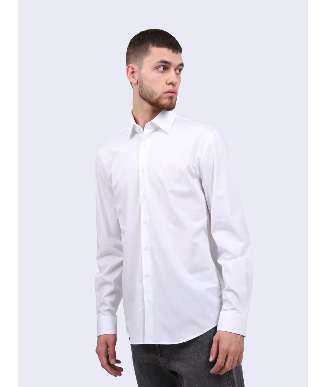 CALVIN KLEIN Белая хлопковая кэжуал рубашка, фото 2