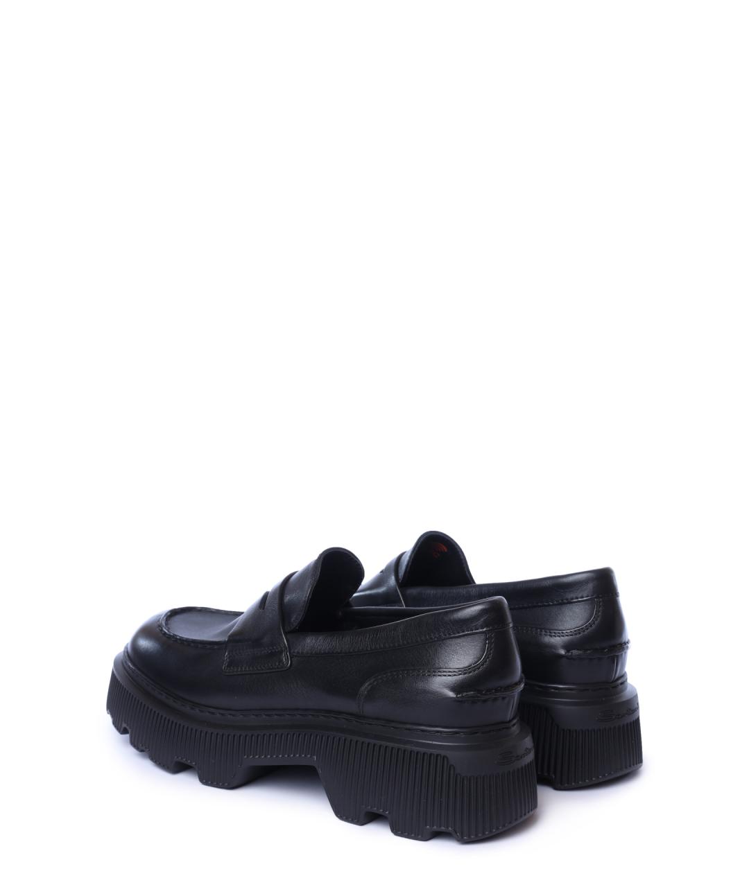 SANTONI Черные кожаные лоферы, фото 5