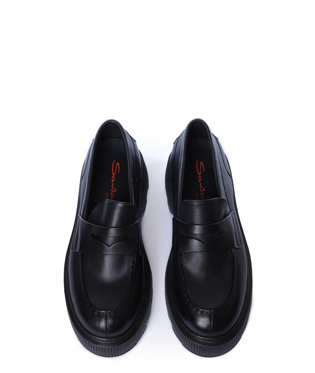 SANTONI Черные кожаные лоферы, фото 3