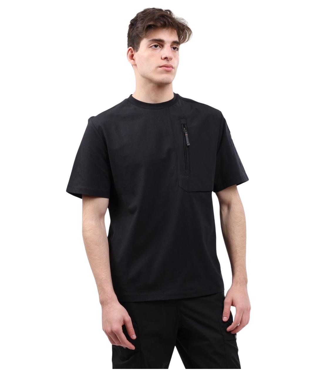 PARAJUMPERS Черная хлопковая футболка, фото 1