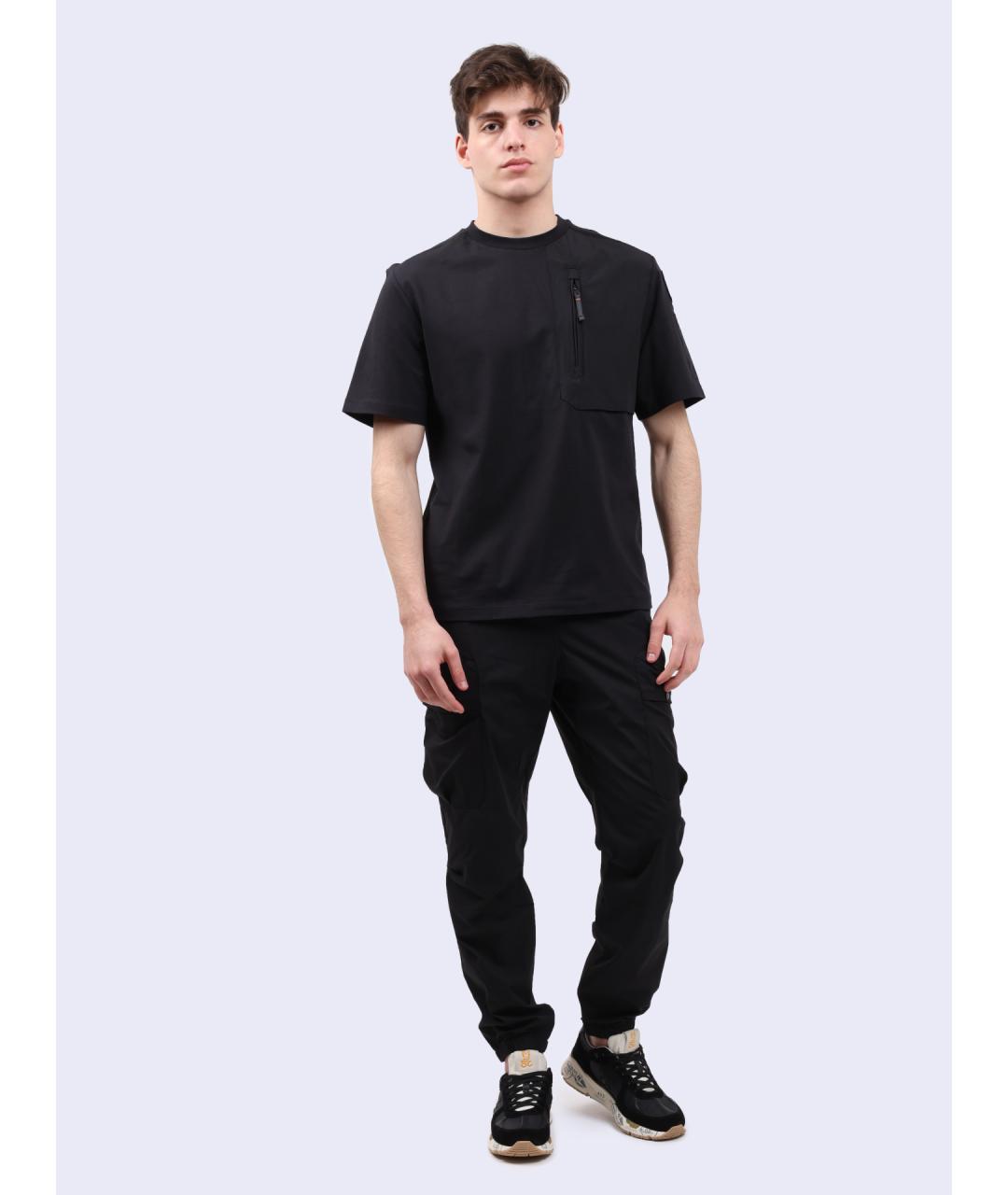 PARAJUMPERS Черная хлопковая футболка, фото 2