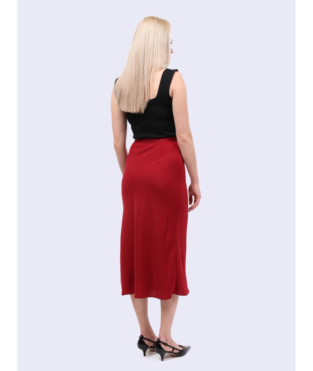 CALVIN KLEIN Красная полиэстеровая юбка миди, фото 5