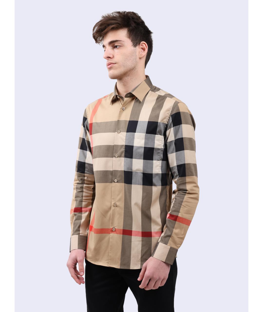 BURBERRY Бежевая хлопковая кэжуал рубашка, фото 3