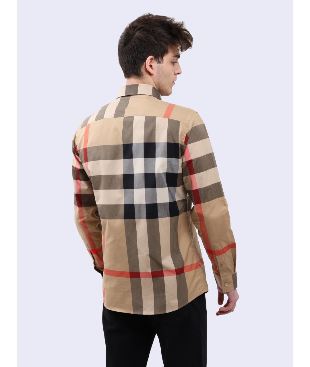 BURBERRY Бежевая хлопковая кэжуал рубашка, фото 5