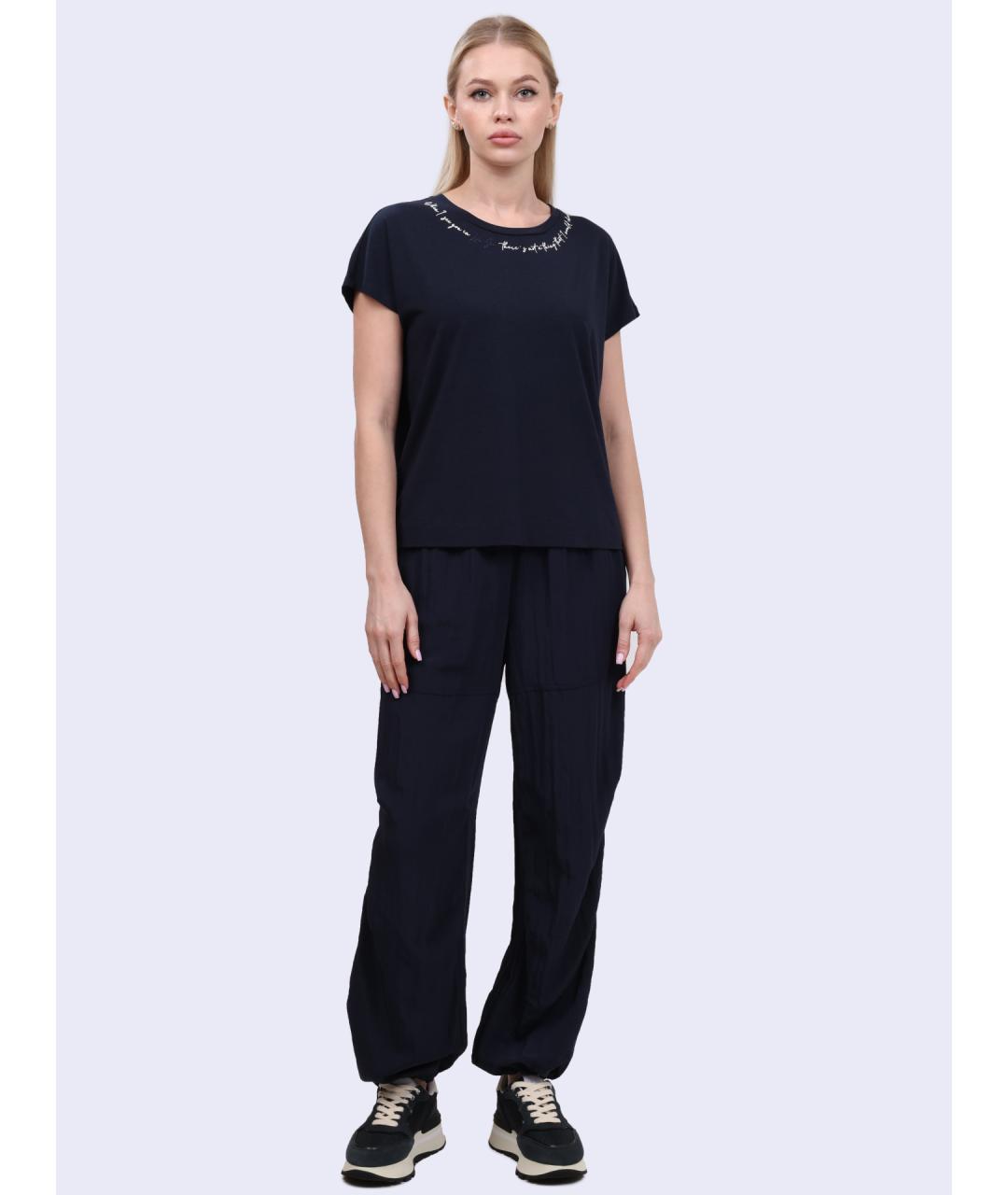 LIU JO Синяя хлопковая футболка, фото 6