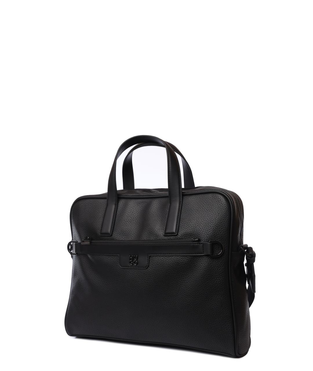 HUGO Черный портфель из искусственной кожи, фото 2