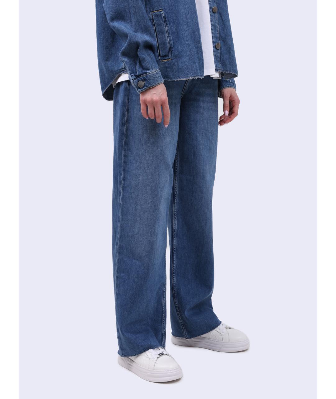 LIU JO Синие хлопковые прямые джинсы, фото 3