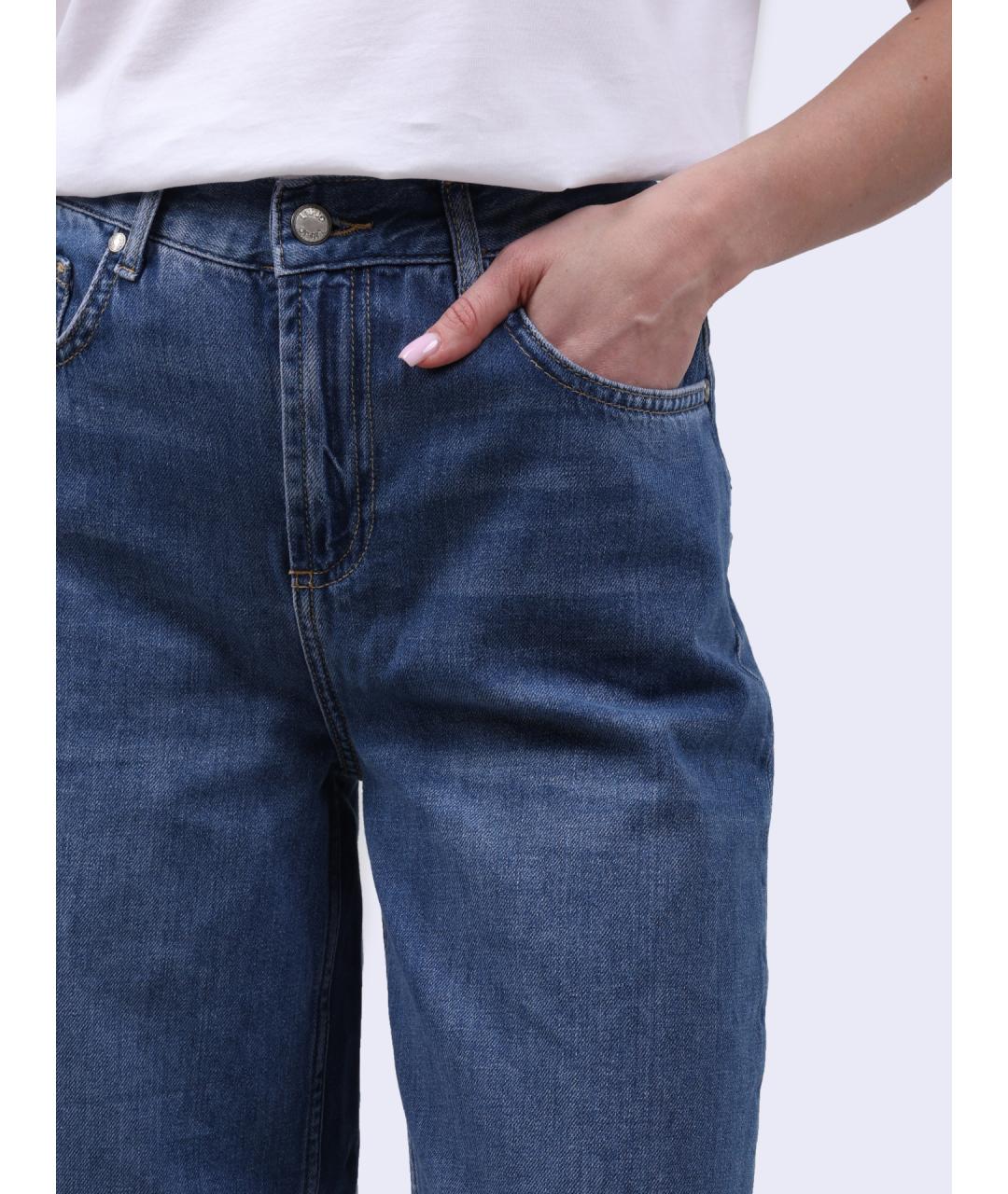 LIU JO Синие хлопковые прямые джинсы, фото 4