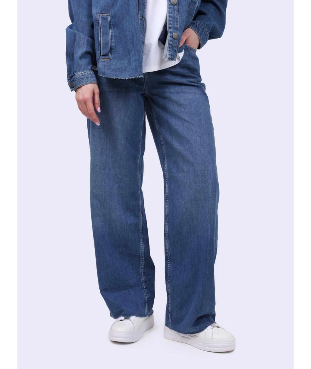 LIU JO Синие хлопковые прямые джинсы, фото 7