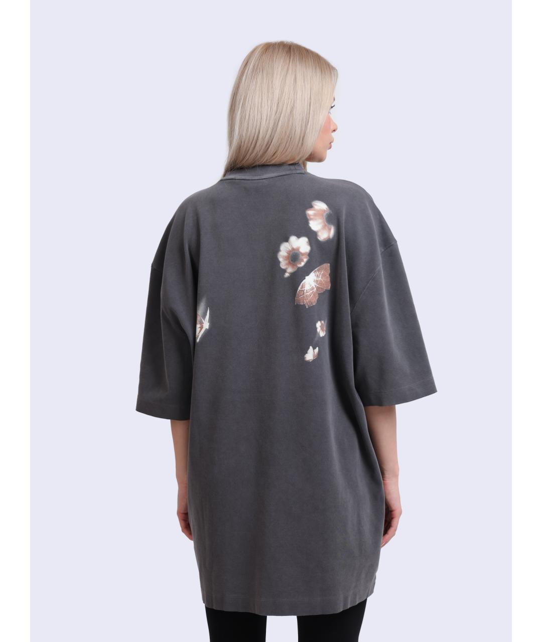 HUGO Серое хлопковое повседневное платье, фото 5