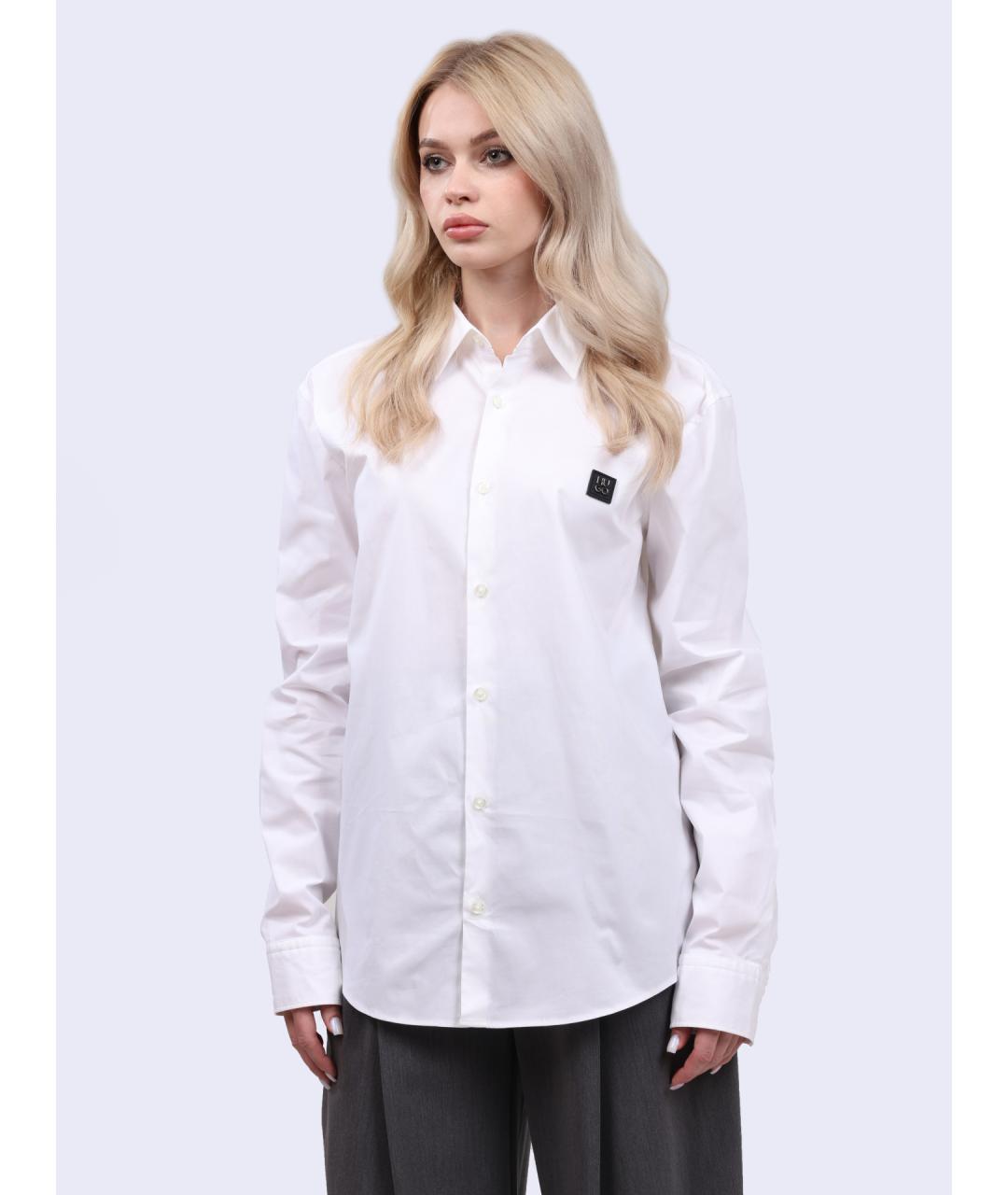 HUGO Белая хлопковая рубашка, фото 3