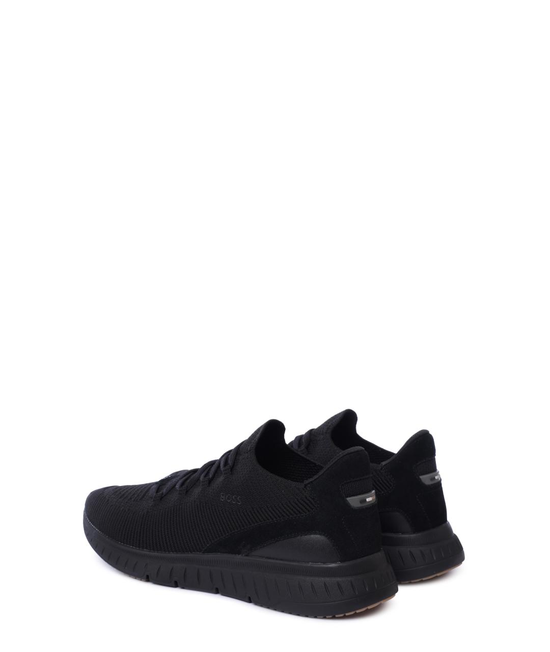 HUGO BOSS Черные текстильные высокие кроссовки / кеды, фото 5