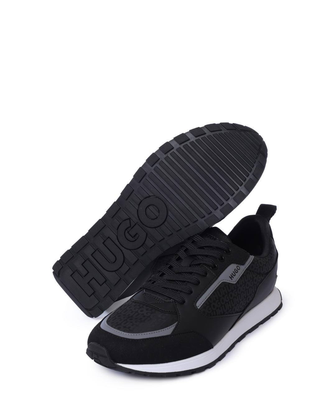 HUGO Черные низкие кроссовки / кеды, фото 4
